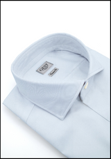 Camicia Business Cotone Zeus Bianca/Azzurra - Dettaglio Colletto - Camiceria Online - Cotone Italiano Made in Italy — Camicia Gest