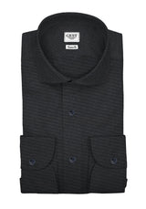 Camicia Business Comfort TP2 Stretch Popeline Nera Grafite - Vista Completa - Camicie di Cotone Italiano - Gest — Camicia Gest