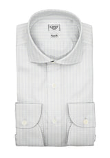Camicia Needle Azzurra A Quadri - Vista Completa - Camicie di Cotone Italiano - Gest — Camicia Gest