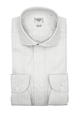 Camicia Needle Bianca A Quadri - Vista Completa - Camicie di Cotone Italiano - Gest — Camicia Gest