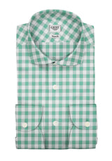 Camicia Cotone Zephir a Quadri Verde - Vista Completa - Camicie di Cotone Italiano - Gest — Camicia Gest