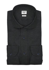 Camicia Business Gaia Stretch Popeline Nera - Vista Completa - Camicie di Cotone Italiano - Gest — Camicia Gest