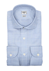 Camicia Cotone Chambray Super Blu - Vista Completa - Camicie di Cotone Italiano - Gest — Camicia Gest