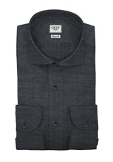 Camicia Business Cotone Zephir Medea Nero - Vista Completa - Camicie di Cotone Italiano - Gest — Camicia Gest