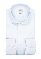 Camicia Piumino In Pregiato Cotone Egiziano Blu Alice - Vista Completa - Camicie di Cotone Italiano - Gest — Camicia Gest