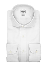 Camicia Piumino In Pregiato Cotone Egiziano Bianca Pura - Vista Completa - Camicie di Cotone Italiano - Gest — Camicia Gest