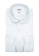 Camicia Piumino Twill In Pregiato Cotone Egiziano Giza 87 Azzurra - Vista Completa - Camicie di Cotone Italiano - Gest — Camicia Gest