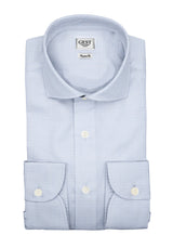 Camicia Popeline 120 Azzurra - Vista Completa - Camicie di Cotone Italiano - Gest — Camicia Gest