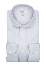 Camicia Business Popeline 120 Azzurra Con Righe - Vista Completa - Camicie di Cotone Italiano - Gest — Camicia Gest
