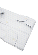 Camicia Popeline 100 Cotone a Quadri Azzurro Chiaro - Dettaglio Tessuto - Acquisto Camicie Online - Gest — Camicia Gest