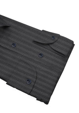 Camicia Air 100 Cotone Popeline a Righe Nere - Dettaglio Tessuto - Acquisto Camicie Online - Gest — Camicia Gest
