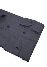 Camicia Cotone Chambray Super Blu di Prussia - Dettaglio Tessuto - Acquisto Camicie Online - Gest — Camicia Gest