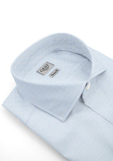 Camicia Needle Azzurra A Quadri - Vista Frontale - Camicia Cotone Italiano - Gest Camiceria Online — Camicia Gest