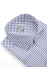 Camicia Cotone Zephir a Quadretti Blu - Vista Frontale - Camicia Cotone Italiano - Gest Camiceria Online — Camicia Gest