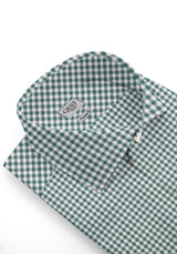 Camicia Cotone Zephir a Quadretti Verde - Vista Frontale - Camicia Cotone Italiano - Gest Camiceria Online — Camicia Gest