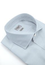 Camicia Cotone Chambray Super Azzurro - Vista Frontale - Camicia Cotone Italiano - Gest Camiceria Online — Camicia Gest