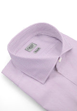 Camicia Popeline 120 Viola con Righe - Vista Frontale - Camicia Cotone Italiano - Gest Camiceria Online — Camicia Gest