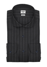 Camicia Air 100 Cotone Popeline a Righe Nere - Vista Completa - Camicie di Cotone Italiano - Gest — Camicia Gest