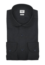 Camicia Comfort TP2 Stretch Popeline Nera Grafite - Vista Completa - Camicie di Cotone Italiano - Gest — Camicia Gest