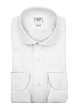 Camicia Teti in Misto Lino Bianca - Vista Completa - Camicie di Cotone Italiano - Gest — Camicia Gest