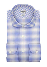 Camicia Cotone Zephir a Quadretti Blu - Vista Completa - Camicie di Cotone Italiano - Gest — Camicia Gest