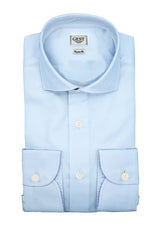 Camicia Comfort TP2 Stretch Popeline Azzurra - Vista Completa - Camicie di Cotone Italiano - Gest — Camicia Gest