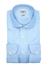 Camicia Business Comfort TP2 Stretch Popeline Azzurra Acqua - Vista Completa - Camicie di Cotone Italiano - Gest — Camicia Gest