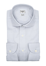 Camicia Popeline 120 Azzurra Con Righe - Vista Completa - Camicie di Cotone Italiano - Gest — Camicia Gest