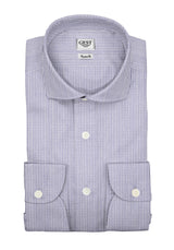 Camicia Popeline 120 Azzurra Con Righe Ondulate - Vista Completa - Camicie di Cotone Italiano - Gest — Camicia Gest