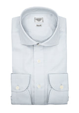 Camicia Piumino In Pregiato Cotone egiziano Giza 87 Azzurra A Quadri Bianchi - Vista Completa - Camicie di Cotone Italiano... — Camicia Gest