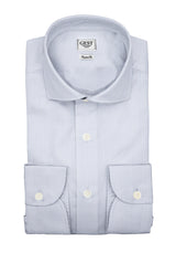 Camicia Popeline 120 Azzurra A Quadri - Vista Completa - Camicie di Cotone Italiano - Gest — Camicia Gest