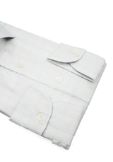 Camicia Opera Cotone Bouclé 3 Righe a Quadri Azzurro e Blu - Dettaglio Tessuto - Acquisto Camicie Online - Gest — Camicia Gest