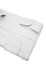 Camicia Business Opera Cotone Bouclé 2 Righe a Quadri Azzurro e Blu - Dettaglio Tessuto - Acquisto Camicie Online - Gest — Camicia Gest