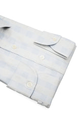 Camicia Duke Cotone Bouclé a Quadri Azzurro e Blu - Dettaglio Tessuto - Acquisto Camicie Online - Gest — Camicia Gest