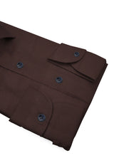 Camicia Comfort TP2 Stretch Popeline Marrone Mogano - Dettaglio Tessuto - Acquisto Camicie Online - Gest — Camicia Gest