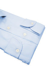 Camicia Super Piumino In Pregiato Cotone Egiziano Giza 87 Azzurra - Dettaglio Tessuto - Acquisto Camicie Online - Gest — Camicia Gest