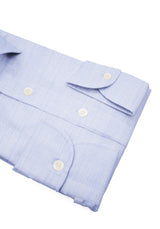 Camicia Business Popeline 120 Azzurra Con Righe Bianche - Dettaglio Tessuto - Acquisto Camicie Online - Gest — Camicia Gest