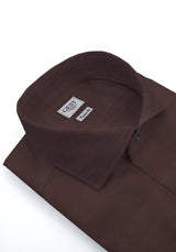 Camicia Business Comfort TP2 Stretch Popeline Marrone Mogano - Vista Frontale - Camicia Cotone Italiano - Gest Camiceria O... — Camicia Gest