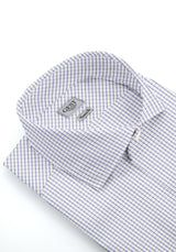 Camicia Popeline 100 Cotone a Quadri Azzurra - Vista Frontale - Camicia Cotone Italiano - Gest Camiceria Online — Camicia Gest