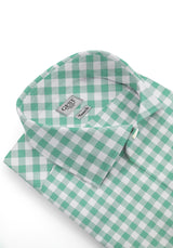 Camicia Cotone Zephir a Quadri Verde - Vista Frontale - Camicia Cotone Italiano - Gest Camiceria Online — Camicia Gest