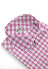 Camicia Cotone Zephir a Quadri Viola - Vista Frontale - Camicia Cotone Italiano - Gest Camiceria Online — Camicia Gest