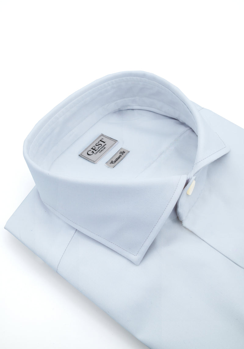 Camicia Business Cotone Zephir Azzurra - Vista Frontale - Camicia Cotone Italiano - Gest Camiceria Online — Camicia Gest