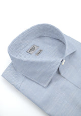 Camicia Cotone Chambray Super Blu - Vista Frontale - Camicia Cotone Italiano - Gest Camiceria Online — Camicia Gest