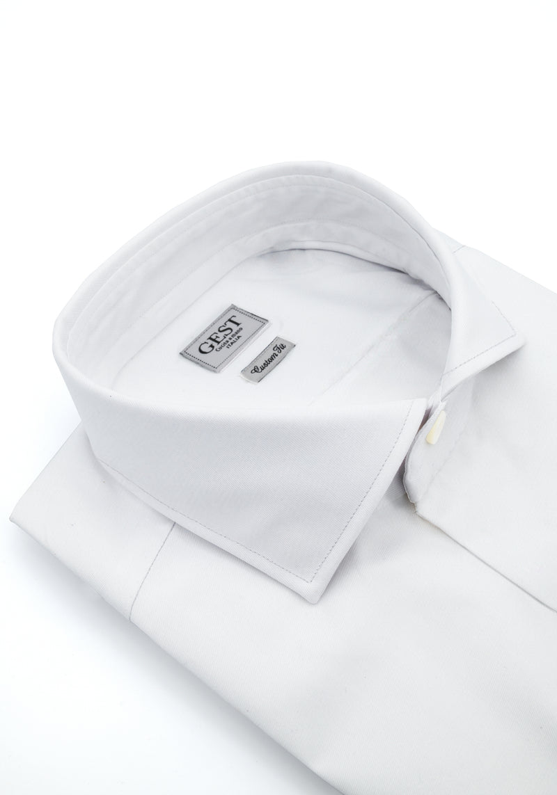 Camicia Comfort TP2 Stretch Popeline Bianca - Vista Frontale - Camicia Cotone Italiano - Gest Camiceria Online — Camicia Gest