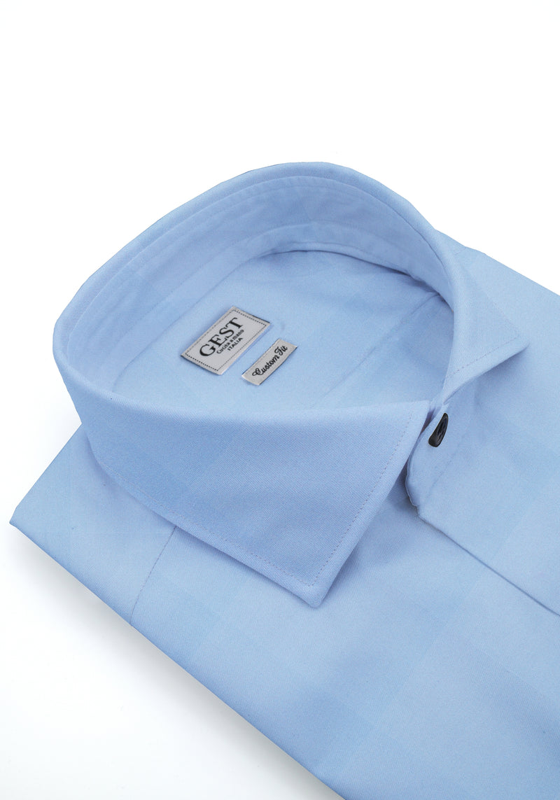 Camicia Comfort TP2 Stretch Popeline Blu Reale - Vista Frontale - Camicia Cotone Italiano - Gest Camiceria Online — Camicia Gest