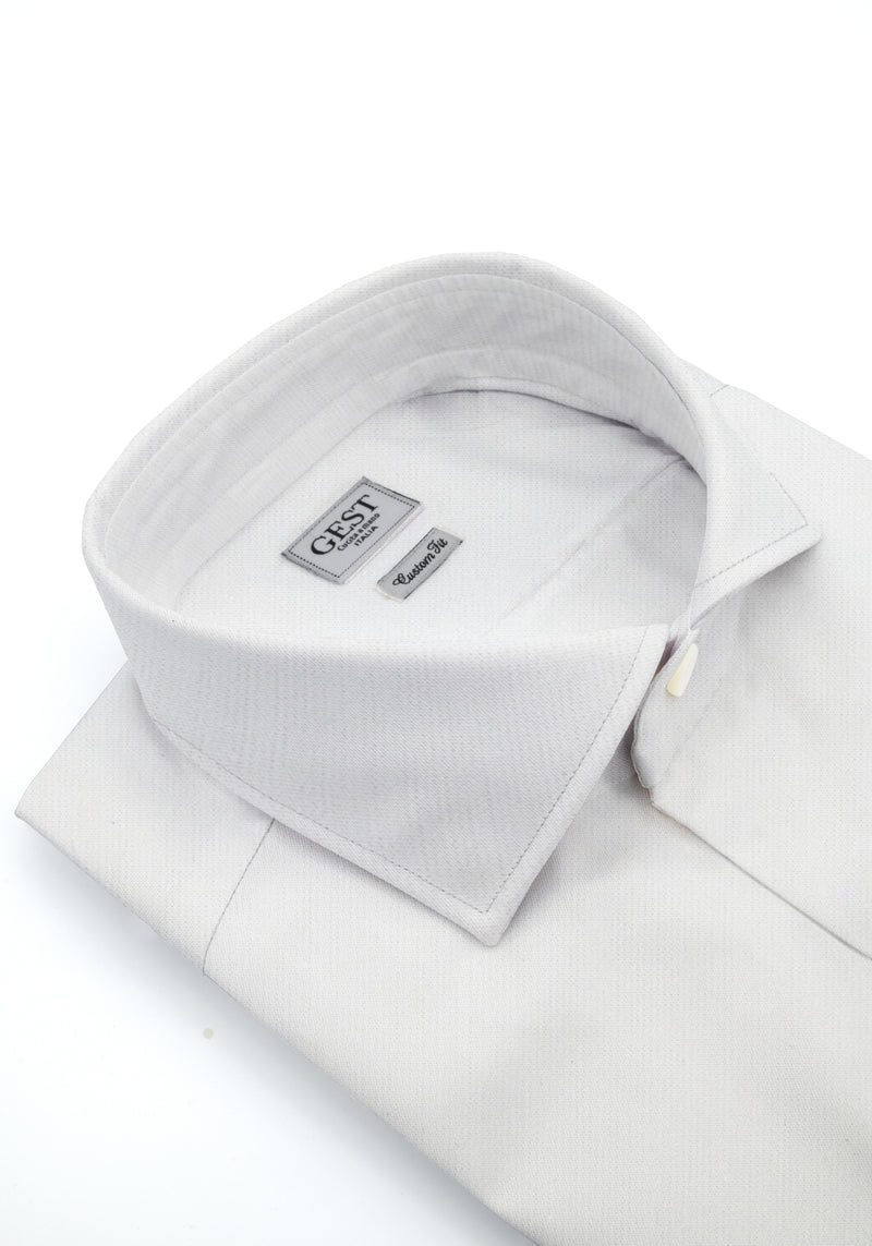 Camicia Piumino In Pregiato Cotone Egiziano Viola Chiaro - Vista Frontale - Camicia Cotone Italiano - Gest Camiceria Online — Camicia Gest
