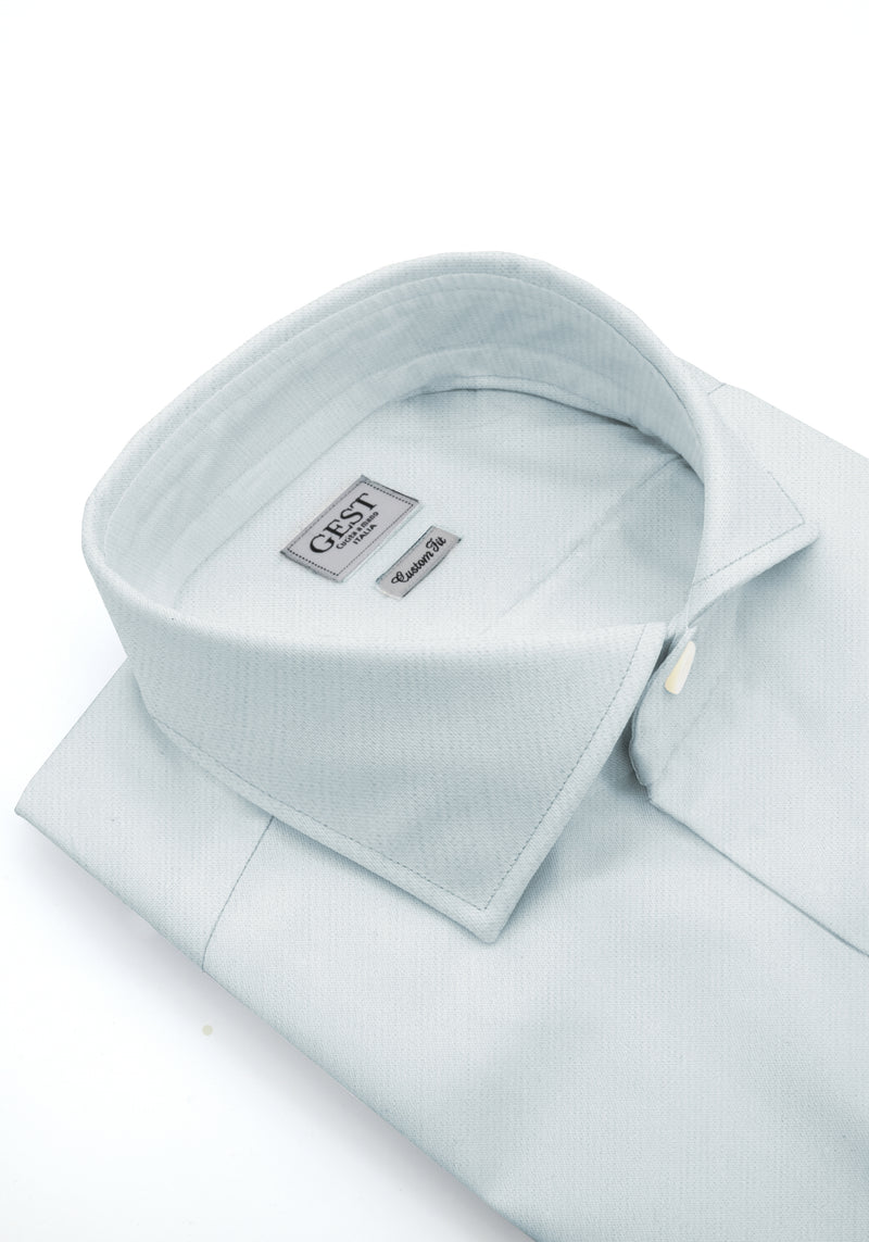 Camicia Super Piumino In Pregiato Cotone Egiziano Bianca Porcellana - Vista Frontale - Camicia Cotone Italiano - Gest Cami... — Camicia Gest