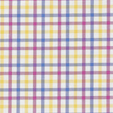 Camicia Cotone Zephir a Quadri Viola Blu Giallo - Vista Laterale - Camicia su Misura - Gest Cotone Italiano — Camicia Gest
